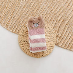 Winter warm Coral velvet cute animal striped girls long socks