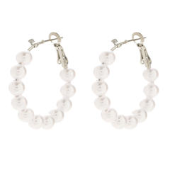 Elegant pearl hoop earrings