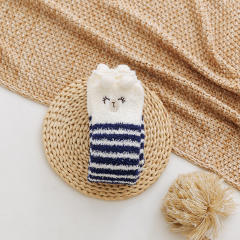 Winter warm Coral velvet cute animal striped girls long socks
