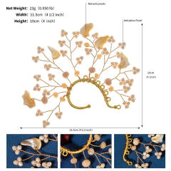 Personality handmade star pearl bead flower ear wrap