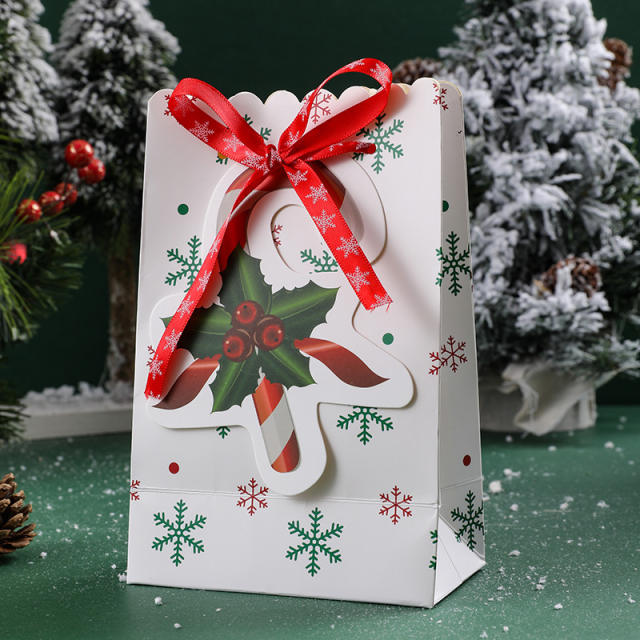 Creative ribbon bow christmas gift paper bag candy bag