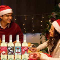 Christmas party wine bottle waterproof stickers