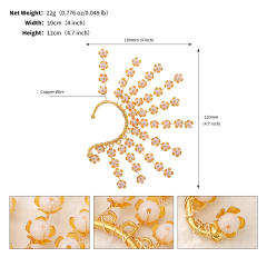 Personality handmade star pearl bead flower ear wrap