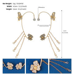 Personality handmade star pearl bead flower ear wrap