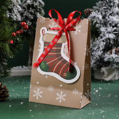 Creative ribbon bow christmas gift paper bag candy bag