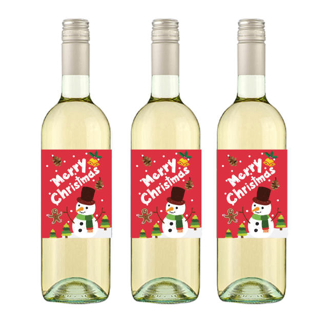Christmas party wine bottle waterproof stickers