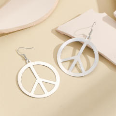 Gold color stereo snowflake geometric alloy dangle earrings