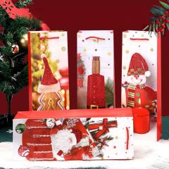 Christmas red wine packing paper bag 1pcs price