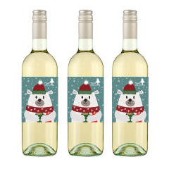 Christmas party wine bottle waterproof stickers