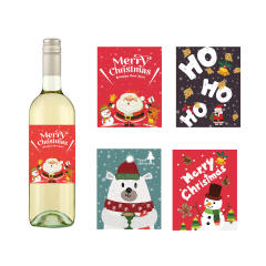 Christmas party wine bottle waterproof stickers