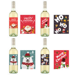 Christmas party wine bottle waterproof stickers