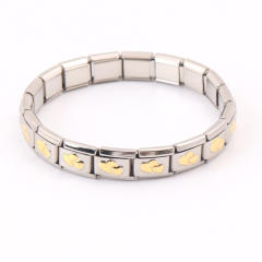 Hot sale gold heart symbol stainless steel elastic bangle bracelet