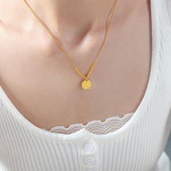 Good luck coin pendant stainless steel necklace