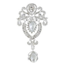 Korean fashion rhinestone pearl bead metal brooch