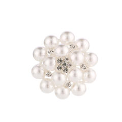 Korean fashion rhinestone pearl bead metal brooch