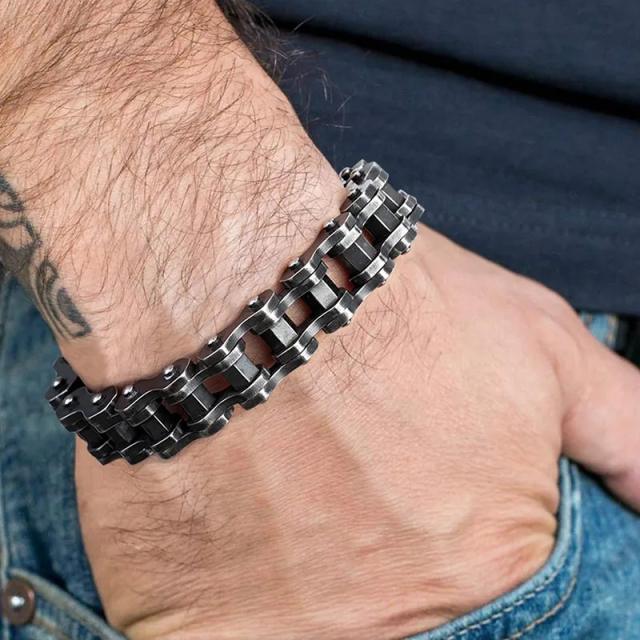 Punk trend stainless steel Bicycle chain bracelet for men