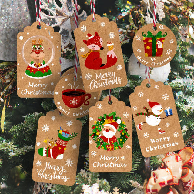 Color painting kraft paper christmas small card set