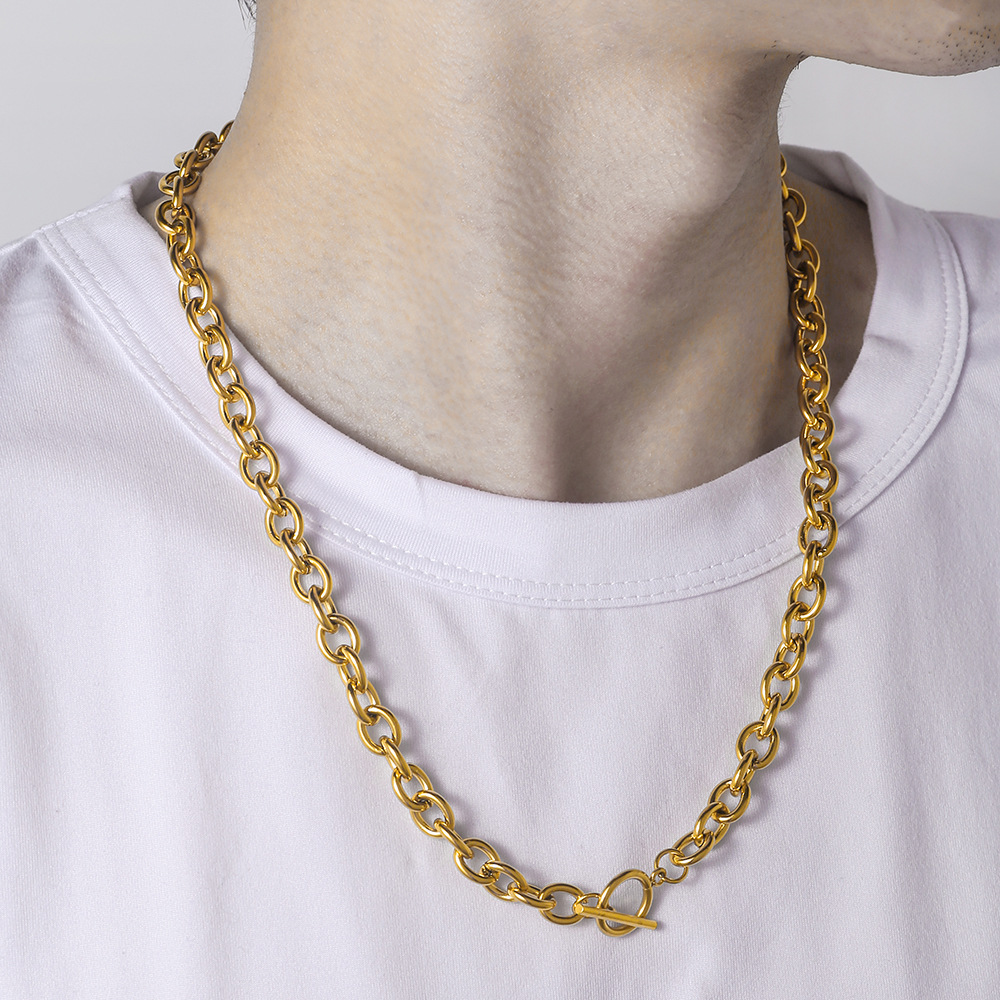 Hiphop stainless steel chain toggle necklace for men,Men Necklace