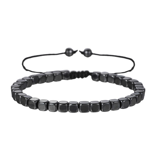 Personality Hematite bead adjustable bracelet