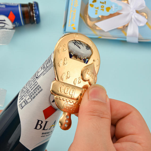 Baby blue milk bottle opener for boy party gift