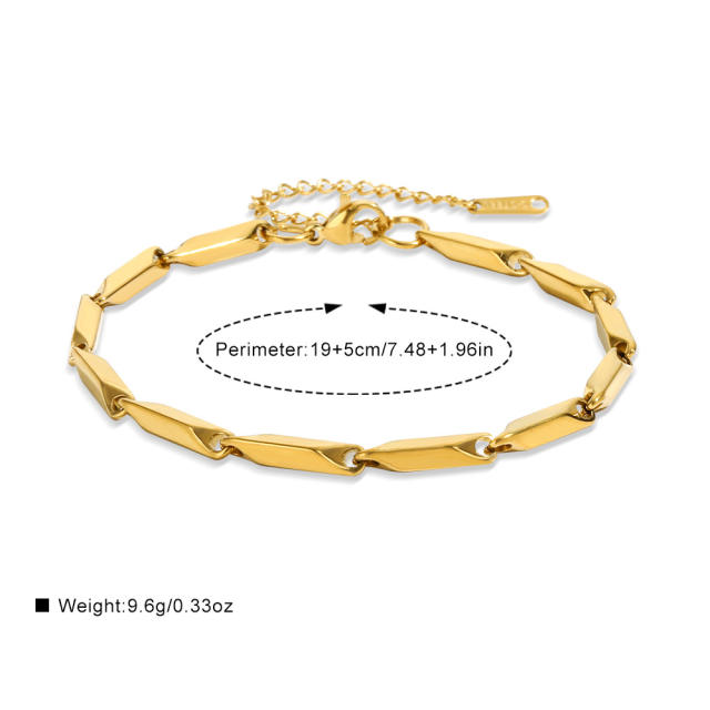 Easy match stainless steel chain bracelet for men women