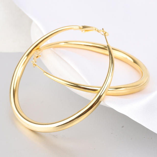 6MM large hoop stainless steel earrings