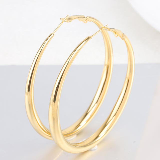 6MM large hoop stainless steel earrings