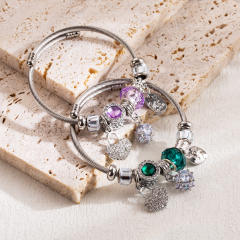Classic diamond diy charm bangle bracelet