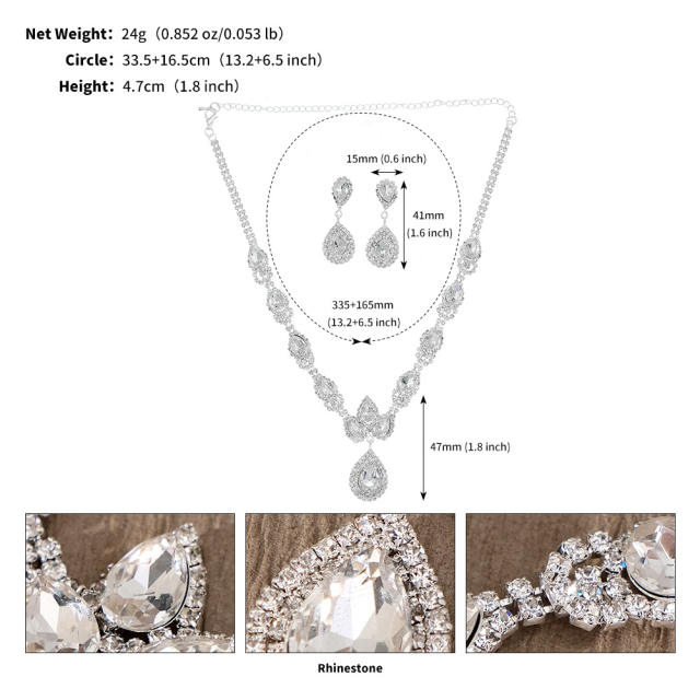 Diamond necklace set for bridal prom