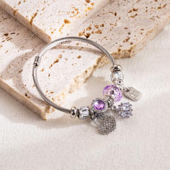 Classic diamond diy charm bangle bracelet