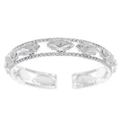 Luxury diamond elastic cuff bangle for wedding bridal