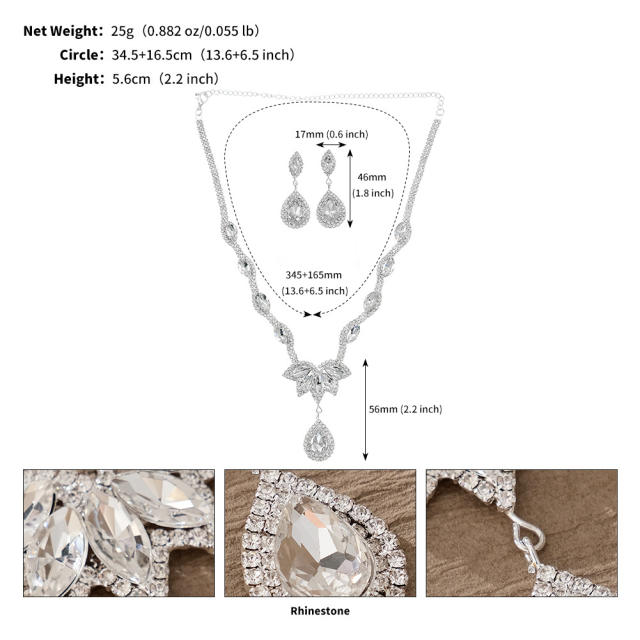Diamond necklace set for bridal prom