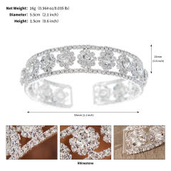 Luxury diamond elastic cuff bangle for wedding bridal