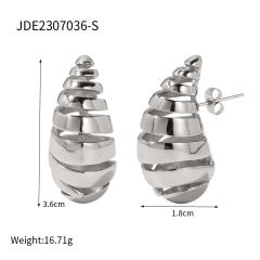 18K hot sale chunky ball teardrop stainless steel earrings