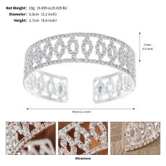Luxury diamond elastic cuff bangle for wedding bridal