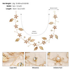 Handmade gold color leaf wedding hair vines