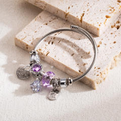 Classic diamond diy charm bangle bracelet