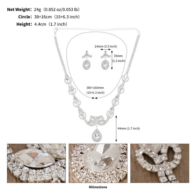 Diamond necklace set for bridal prom