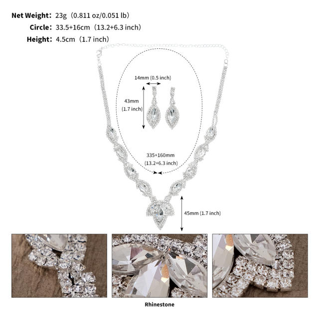Diamond necklace set for bridal prom