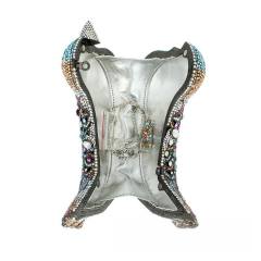 Luxury pave setting colorful rhinestone bird design evening bag cluth bag