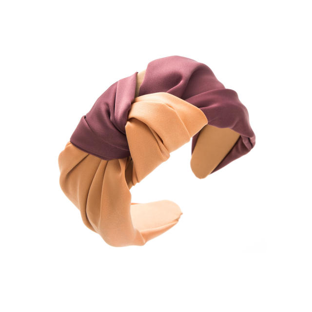 Korean fashion color matching knotted satin headband