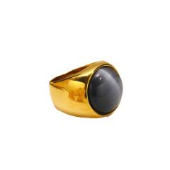 18KG chunky colorful opal stone statement stainless steel rings