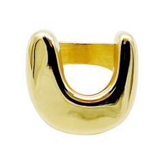 Purple U shape chunky stainless steel finger rings