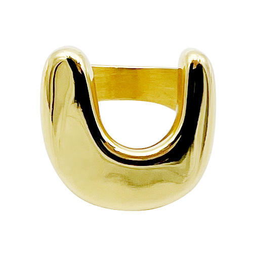 Purple U shape chunky stainless steel finger rings