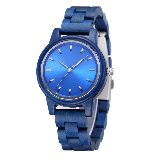 Elegant wooden material couples quartz watch
