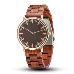 Elegant casual wooden strap watches for men women gift