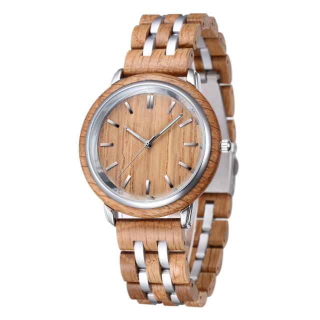 Hot sale wooden material couples quartz watch