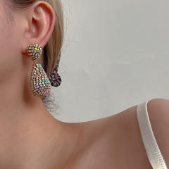 Luxury AB rhinestone pave setting drop earrings