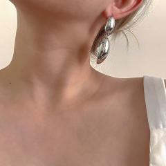 Hot sale chunky gold plated copper drop earrings