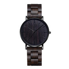 Elegant casual wooden strap watches for men women gift